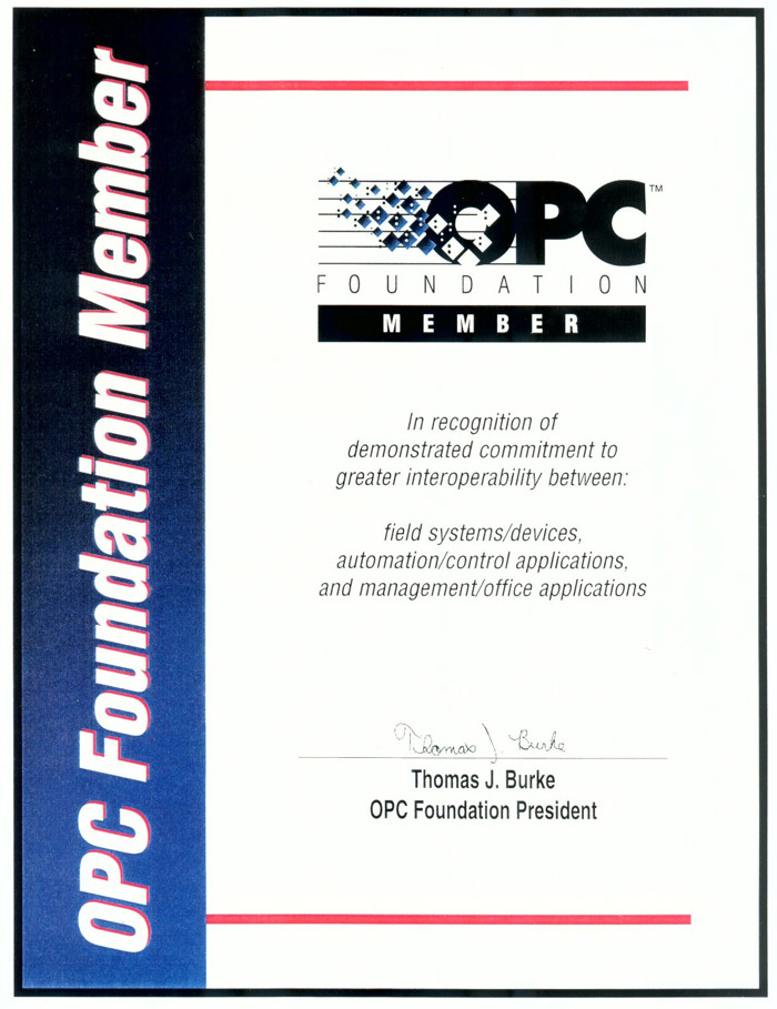 OPC Foundation Member Interoperability Commitment Recognition